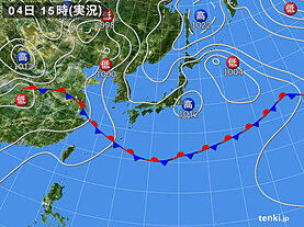 実況天気図(2022年06月04日)