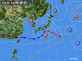 実況天気図(2022年06月06日)