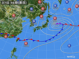 実況天気図(2022年06月07日)
