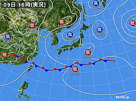 実況天気図(2022年06月09日)