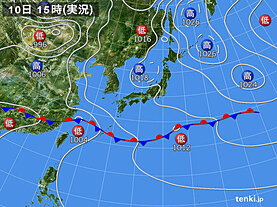 実況天気図(2022年06月10日)