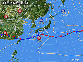 実況天気図(2022年06月11日)