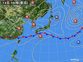 実況天気図(2022年06月14日)