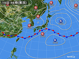 実況天気図(2022年06月15日)