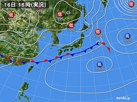 実況天気図(2022年06月16日)