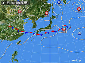 実況天気図(2022年06月19日)