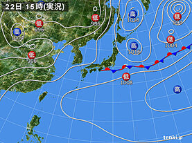 実況天気図(2022年06月22日)