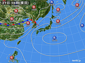 実況天気図(2022年06月27日)