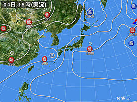 実況天気図(2022年07月04日)