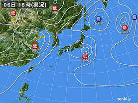 実況天気図(2022年07月06日)