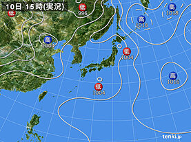 実況天気図(2022年07月10日)