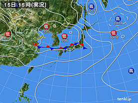 実況天気図(2022年07月15日)