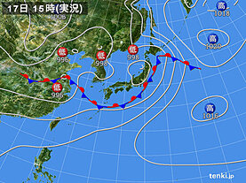 実況天気図(2022年07月17日)