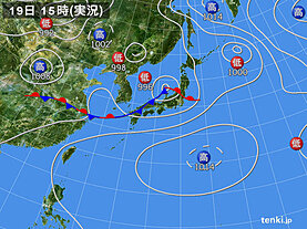 実況天気図(2022年07月19日)