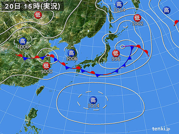 実況天気図(2022年07月20日)