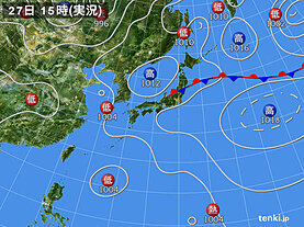 実況天気図(2022年07月27日)