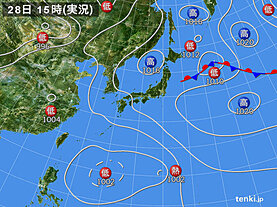 実況天気図(2022年07月28日)