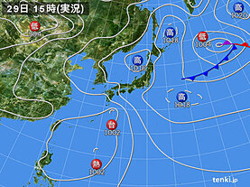 実況天気図(2022年07月29日)