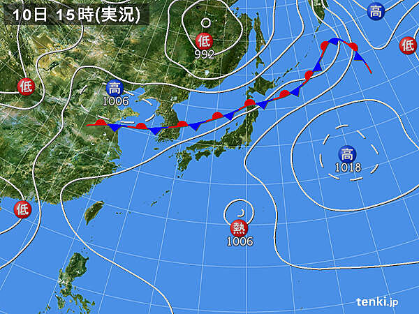 実況天気図(2022年08月10日)