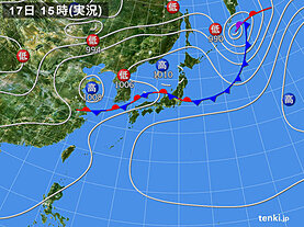 実況天気図(2022年08月17日)