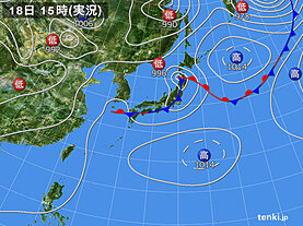 実況天気図(2022年08月18日)