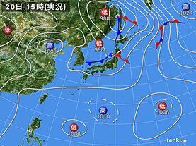 実況天気図(2022年08月20日)