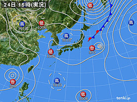 実況天気図(2022年08月24日)