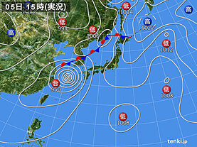 実況天気図(2022年09月05日)