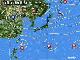 実況天気図(2022年09月11日)