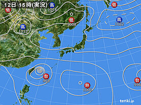 実況天気図(2022年09月12日)