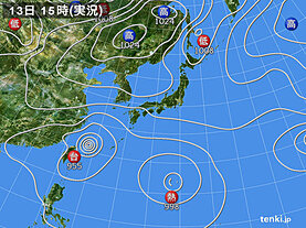 実況天気図(2022年09月13日)