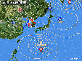 実況天気図(2022年09月16日)