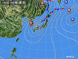 実況天気図(2022年09月19日)