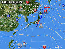 実況天気図(2022年09月24日)