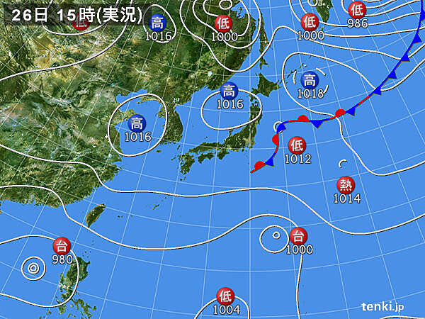 実況天気図(2022年09月26日)