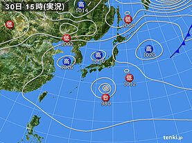 実況天気図(2022年09月30日)