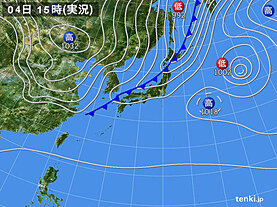 実況天気図(2022年10月04日)