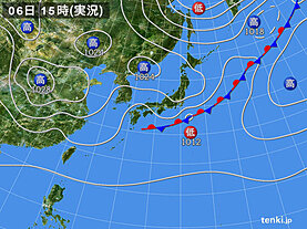 実況天気図(2022年10月06日)