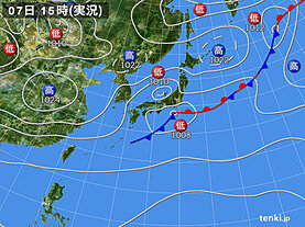 実況天気図(2022年10月07日)