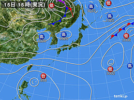 実況天気図(2022年10月15日)