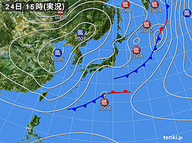実況天気図(2022年10月24日)