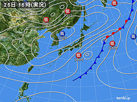 実況天気図(2022年10月25日)