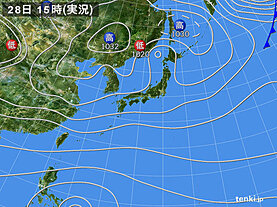 実況天気図(2022年10月28日)
