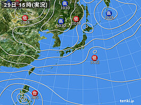 実況天気図(2022年10月29日)