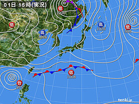 実況天気図(2022年11月01日)