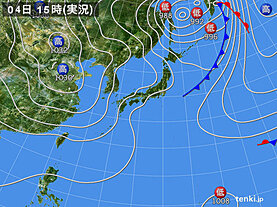 実況天気図(2022年11月04日)