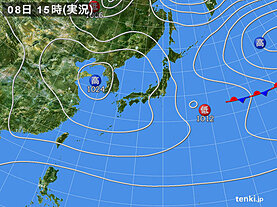 実況天気図(2022年11月08日)