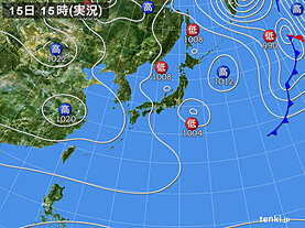 実況天気図(2022年11月15日)