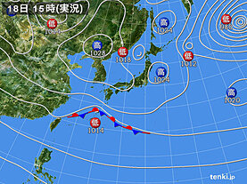 実況天気図(2022年11月18日)