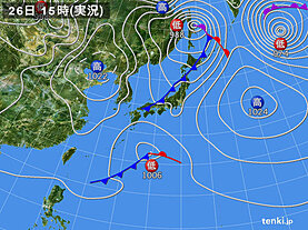 実況天気図(2022年11月26日)